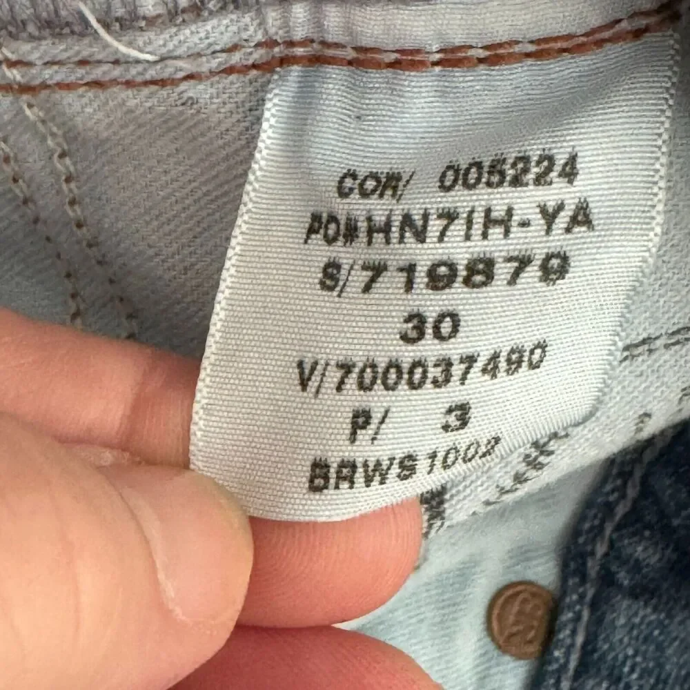 Banana Republic Mens Jeans 30 Medium Blue Distressed Cotton Blend Skinny